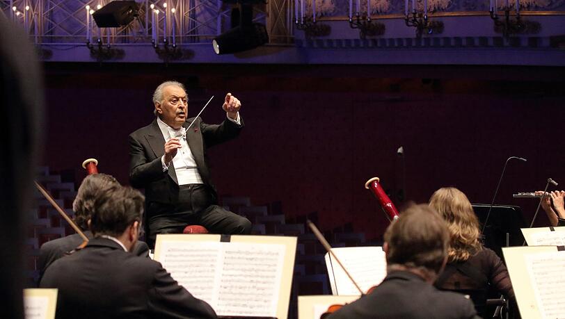 Zubin Mehta bei seinem vorerst letzten Konzert mit dem Bayerischen Staatsorchester im Februar 2021 im Nationaltheater.