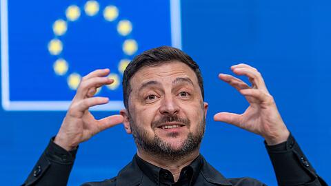 Dr&auml;ngt auf eine schnelle Entscheidung f&uuml;r Geld f&uuml;r sein Land: Der ukrainische Pr&auml;sident Wolodymyr Selenskyj.