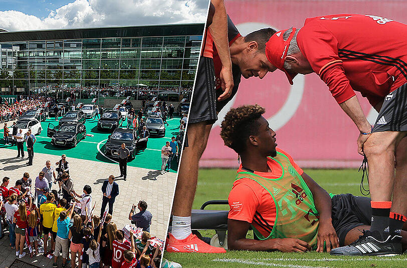 Jeder Bayern-Spieler war am Montag in Ingolstadt vor Ort, nur Kingsley Coman (r.) hat gefehlt.