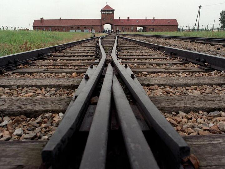 Die Schienen des Güterbahnhofes von Auschwitz-Birkenau, wo die Häftlingstransporte ankamen. Foto: Jens Kalaene/zb/dpa/Archivbild