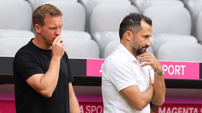 Trainer Julian Nagelsmann und Sportvorstand Hasan Salihamidzic
