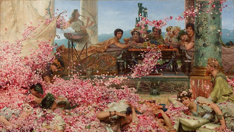 Schöner sterben unter Blütenblättern: Lawrence Alma-Tademas "Rosen des Heliogabalus" aus dem Jahr 1888 konnte aus der Sammlung Pérez Simón, Mexiko, geliehen werden. Schöner sterben unter Blütenblättern: Lawrence Alma-Tademas "Rosen des Heliogabalus" aus dem Jahr 1888 konnte aus der Sammlung Pérez Simón, Mexiko, geliehen werden.