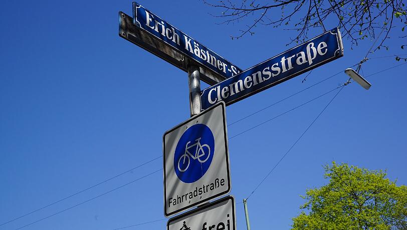 Die Clemesstraße ist Münchens längste Fahrradstraße.