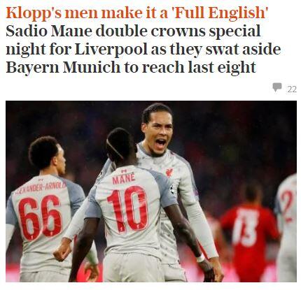 Der "Daily Telegraph" schreibt von einer "besonderen Nacht" für den FC Liverpool.