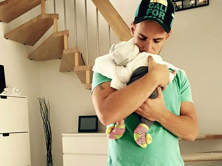 Endlich daheim: Pietro Lombardi mit seinem Sohn Alessio