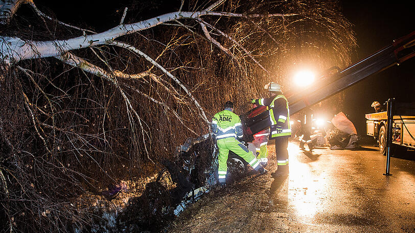 Der Wagen raste gegen einen Baum, entwurzelte ihn sogar. Der 35-jährige Fahrer starb noch am Unfallort.
