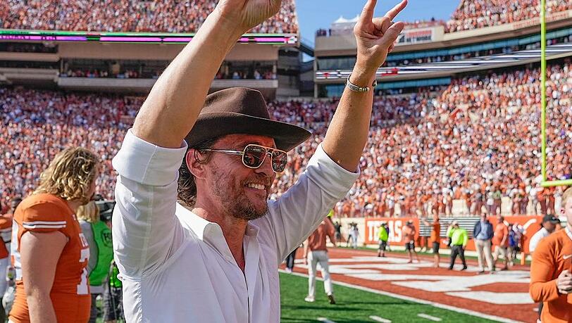 Matthew McConaughey nach dem Sieg der Texas Longhorns.