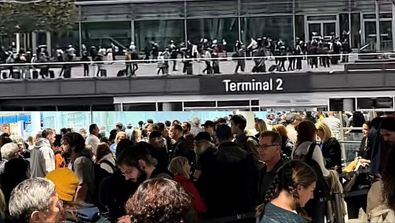 Solche Bilder gibt es selten zu sehen: Die Nerven der Fluggäste wurden am Donnerstag in München ordentlich strapaziert.