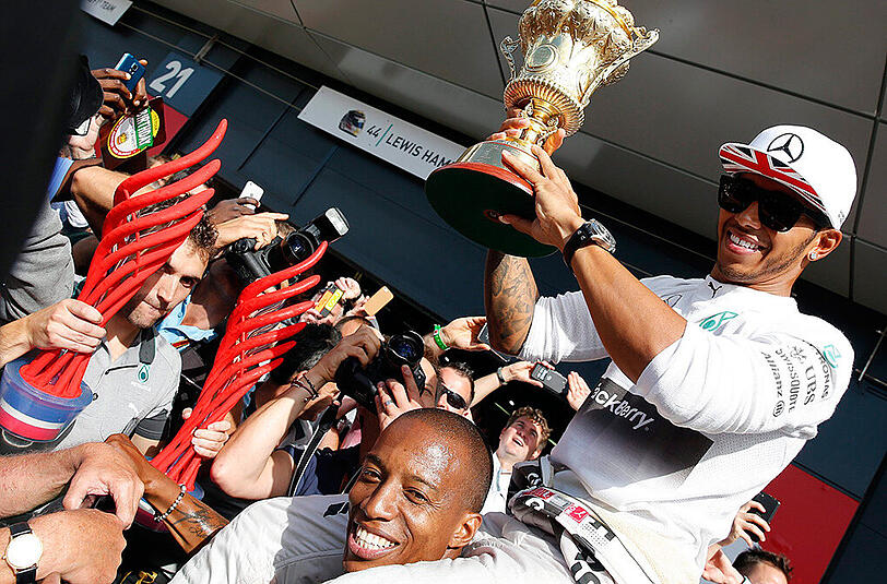 Lewis Hamilton bei seinem Silverstone-Triumph 2014.
