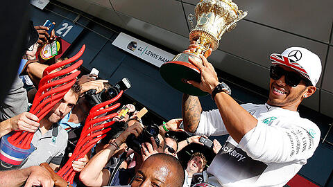 Lewis Hamilton bei seinem Silverstone-Triumph 2014.