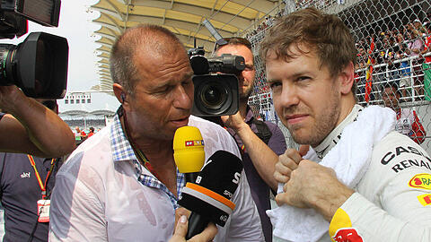 Kai Ebel und Sebastian Vettel (rechts) bei einem ihrer vielen gemeinsamen Interviews.