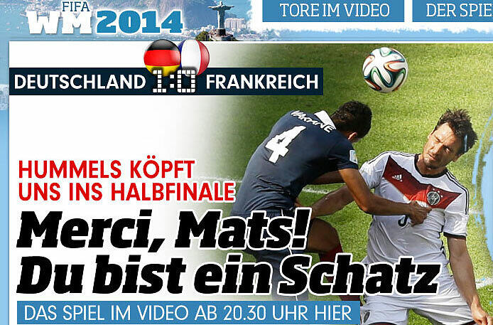 "BILD" hat einen neuen "Schatz" gefunden. Torschütze Mats Hummels!