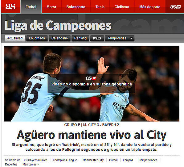 AS (Spanien): Aguero hält City am Leben