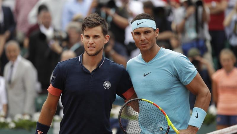 Dominic Thiem (l) und Rafael Nadal stehen sich erneut im French-Open-Endspiel gegenüber. Foto (Archiv): Alessandra Tarantino/AP Dominic Thiem (l) und Rafael Nadal stehen sich erneut im French-Open-Endspiel gegenüber. Foto (Archiv): Alessandra Tarantino/AP