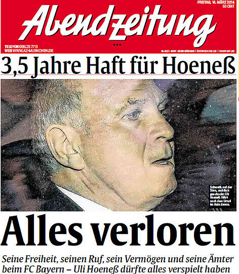 "Alles verloren": So titelt die Abendzeitung in ihrer Ausgabe am Tag nach dem Urteil.