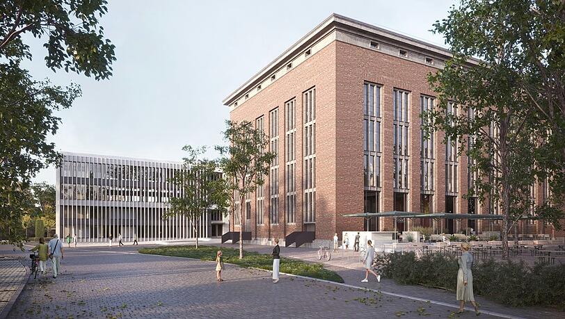 Der Kraftwerksbau in einer Visualisierung mit dem neuen Anbau für das Elektra Tonquartier, einem Konzertsaal für 450 Plätze und einer Galerie. Der Kraftwerksbau in einer Visualisierung mit dem neuen Anbau für das Elektra Tonquartier, einem Konzertsaal für 450 Plätze und einer Galerie.