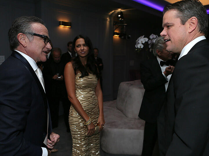 Robin Williams (l.) und Matt Damon bei den Emmy Awards im September 2013
