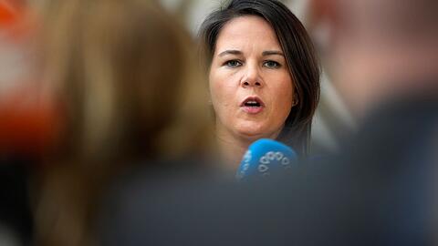 Annalena Baerbock beim Treffen der EU-Außenministerinnen und -minister in Brüssel.