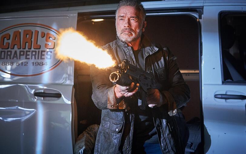 "Terminator: Dark Fate" ist der bislang letzte Film aus der "Terminator"-Reihe. Damit dürfte hier auch Arnold Schwarzenegger seinen letzten Auftritt gehabt haben als Terminator, Modell T-800. "Terminator: Dark Fate" ist der bislang letzte Film aus der "Terminator"-Reihe. Damit dürfte hier auch Arnold Schwarzenegger seinen letzten Auftritt gehabt haben als Terminator, Modell T-800.