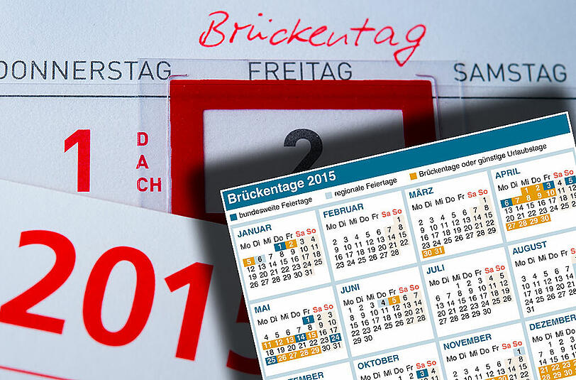 Urlaub 2015: Ferien, freie Tage, Brückentage - So planen Sie ihre Urlaubstage am besten und holen viel Freizeit raus. Der Urlaubsplaner und Kalender mit Feiertagen.
