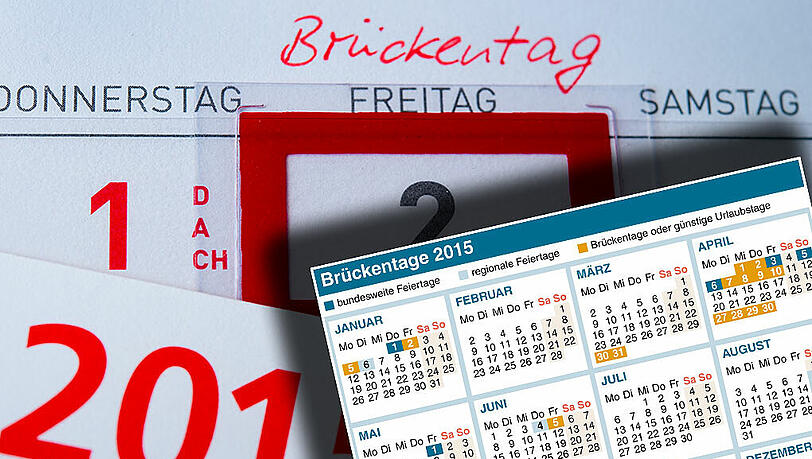 Urlaub 2015: Ferien, freie Tage, Brückentage - So planen Sie ihre Urlaubstage am besten und holen viel Freizeit raus. Der Urlaubsplaner und Kalender mit Feiertagen. Urlaub 2015: Ferien, freie Tage, Brückentage - So planen Sie ihre Urlaubstage am besten und holen viel Freizeit raus. Der Urlaubsplaner und Kalender mit Feiertagen.