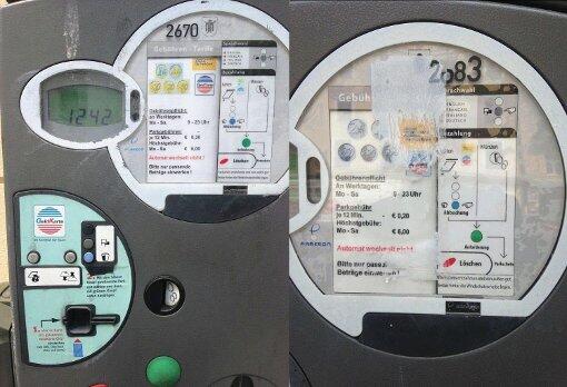 Diese beiden Parkautomaten in der Maistraße treiben Parkende in den Wahnsinn. Die Fotos hat Stadtrat Marian Offman gemacht.