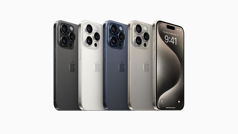 iPhone 15 Pro und iPhone 15 Pro Max erscheinen in vier Farben.
