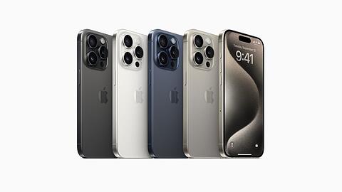 iPhone 15 Pro und iPhone 15 Pro Max erscheinen in vier Farben.