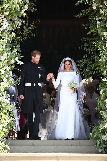 Prinz Harry und Meghan Markle beim Verlassen der Kapelle.