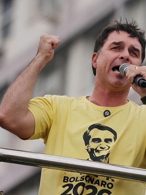 Fl&aacute;vio Bolsonaro will im kommenden Jahr f&uuml;r das Pr&auml;sidentenamt antreten. (Archivbild)