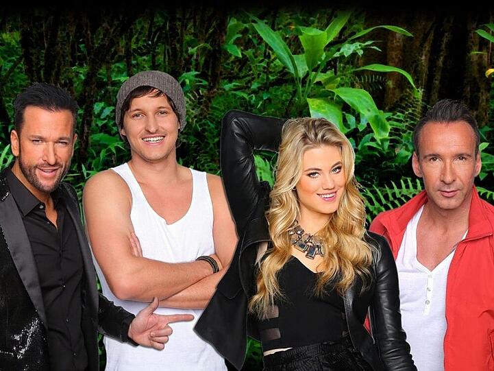 Treten beim Promi-Dinner an: (v.l.n.r.) Michael Wendler, Marco Angelini, Larissa Marolt und Jochen Bendel