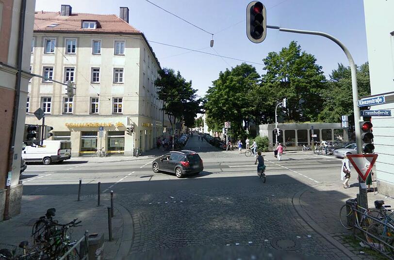 Gibt's hier bald eine Tram-Haltestelle? Die Kreuzung Fraunhofer-/Klenzestraße in der Isarvorstadt.