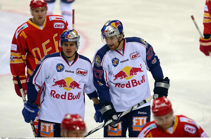 Die EHC-Stars Martin Buchwieser (links) und Blake Wheeler.