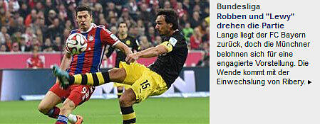 Pressestimmen zum Sieg des FC Bayern gegen Dortmund