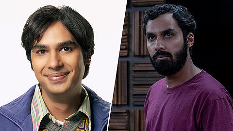Kunal Nayyar als Raj (l.) in "The Big Bang Theory" und in "Criminal: Vereinigtes Königreich".