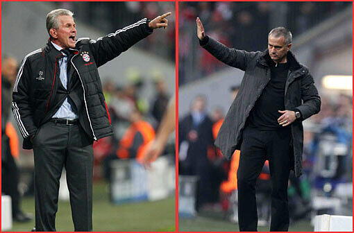Links: Jupp Heynckes, 66, einmal Champions-League-Sieger. Als Spieler Welt- und Europameister (1974 und 1972). Verheiratet, eine Tochter. Rechts: José Mourinho, 49, Champions-League-Sieger mit zwei Klubs (wie sonst vor ihm Ernst Happel und Ottmar Hitzfeld). Verheiratet, zwei Kinder.