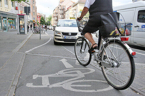 3 Millionen: 310 Kilometer Radwege sind in Nürnberg geplant. Außerdem müssen die bestehenden Strecken, wie hier in Gostenhof, erneuert werden.