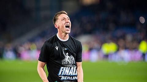 Ex-Löwe Marius Wörl steht mit Bielefeld im Pokalfinale. Die Begeisterung ist ihm anzusehen.