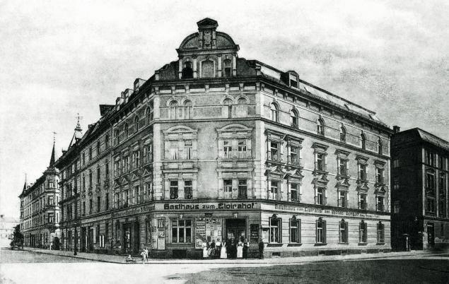 Das Gasthaus Elvirahof an der Klarastraße, heute das Gspusi & Klara.