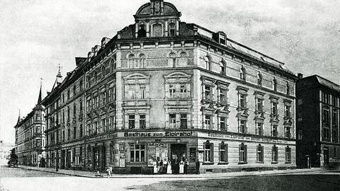 Das Gasthaus Elvirahof an der Klarastraße, heute das Gspusi & Klara.