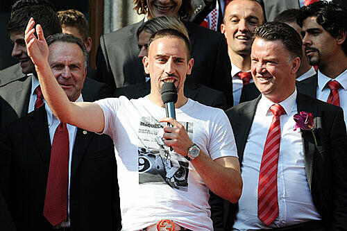 Franck Ribéry auf dem Rathausbalkon