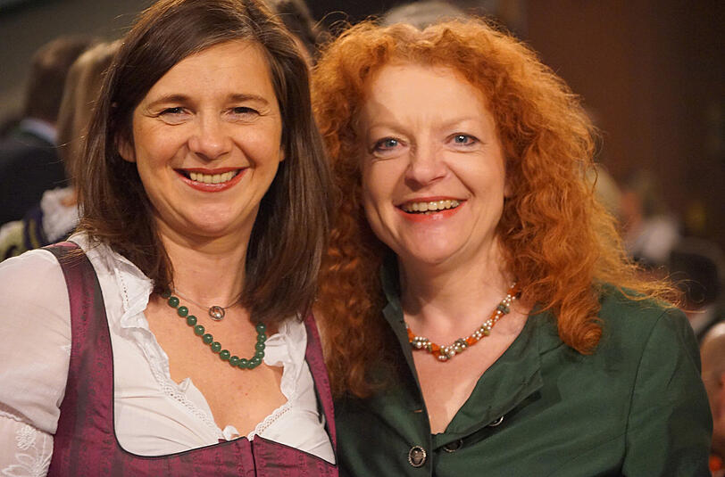 Nockherberg 2016,  hier Katrin Göring-Eckardt und Margerete Bause.