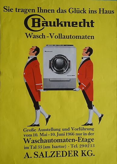 1966: Bis zum Ende der 60er Jahre sind Waschmaschinen noch ein Luxusartikel &ndash; bei Adolf Salzeder im Tal werden sie verkauft.