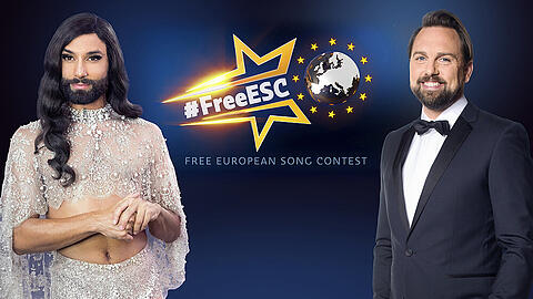 ESC-Sieger Conchita Wurst und Steven Gaetjen moderieren den "Free ESC"