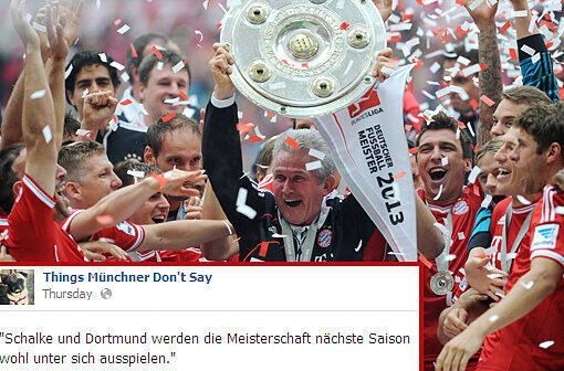 "Schalke und Dortmund werden die Meisterschaft nächste Saison wohl unter sich ausspielen."