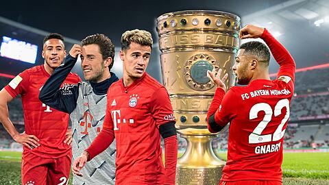 Teures und hochwertiges Personal: Corentin Tolisso, Alvaro Odriozola, Philippe Coutinho und Serge Gnabry (von links nach rechts)sind echte Alternativen für das Pokalspiel gegen Hoffenheim.
