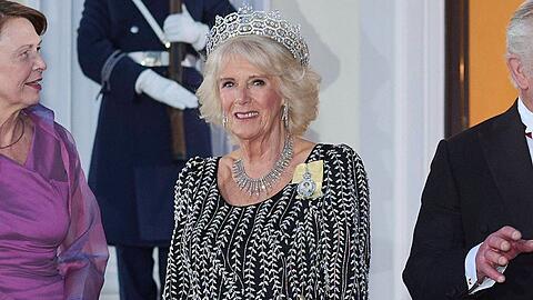 Camilla beim Staatsbankett in Berlin.