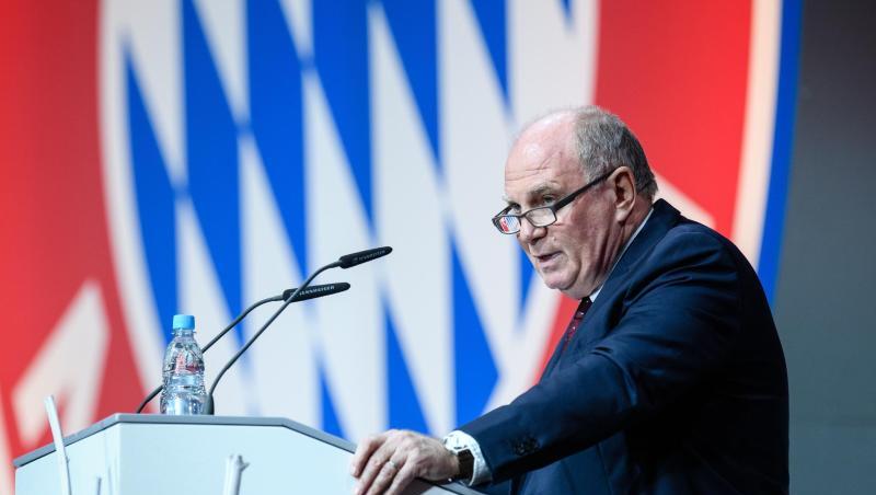 Uli Hoeneß, Vereinspräsident von FC Bayern München, bei der Jahreshauptversammlung. Foto: Matthias Balk Uli Hoeneß, Vereinspräsident von FC Bayern München, bei der Jahreshauptversammlung. Foto: Matthias Balk