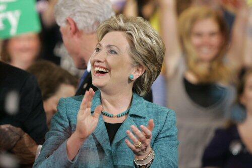 Hillary Clinton feiert ihren Sieg in Pennsylvania