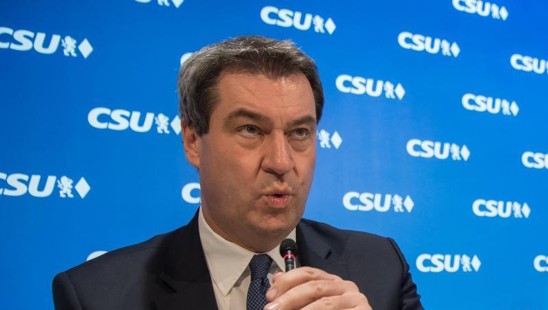 Markus Söder, CSU-Chef und Bayerischer Ministerpräsident, eröffnet die Sitzung des CSU-Parteivorstandes. Foto: Peter Kneffel Markus Söder, CSU-Chef und Bayerischer Ministerpräsident, eröffnet die Sitzung des CSU-Parteivorstandes. Foto: Peter Kneffel